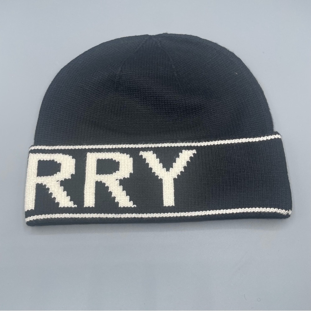 Burberry Black Knit Beanie with White Logo​ - Picture 2 of 3